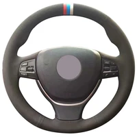 non slip durable black suede red light blue beige marker car steering wheel cover for bmw f10 2014 520i 528i 2013 2014 730li