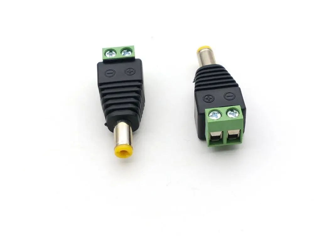 50 шт. 5 мм x 2 1 DC Мощность штекер адаптера для видеонаблюдения Камера|cctv plugs|camera