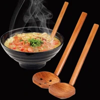 long handle wooden spoon noodle soup spoon colander cooking scoop buffet slotted spoon tableware kitchen tools