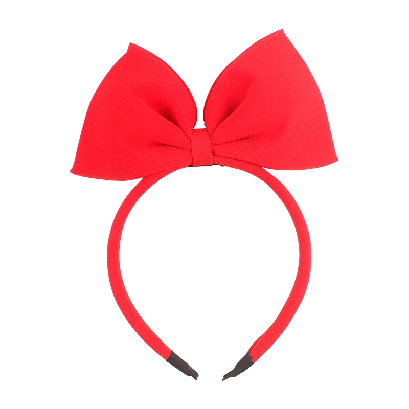 Lazos para el cabello para ni&ntilde;a, accesorios para el cabello de Blancanieves, diadema de lazo rojo hecha a mano, pajarita de tela, banda para el cabello roja de Red, tocado-1