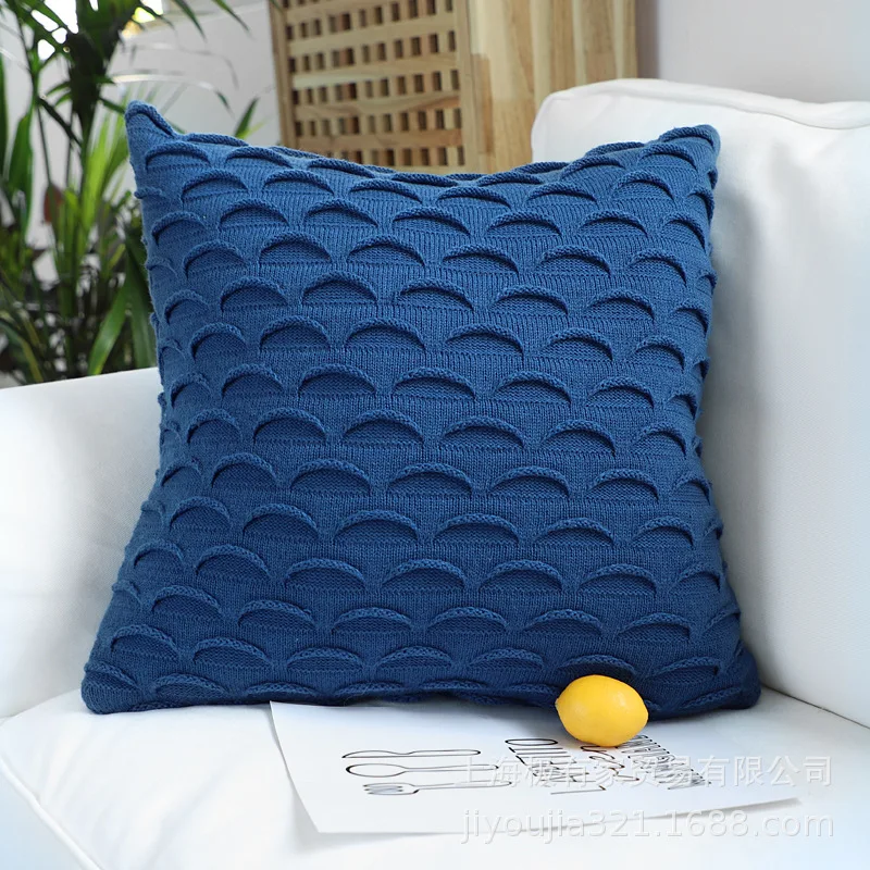 45X45 см Модный 3D чехол для подушки с рыбьей чешуей из трикотажа для декоративной подушки на диване