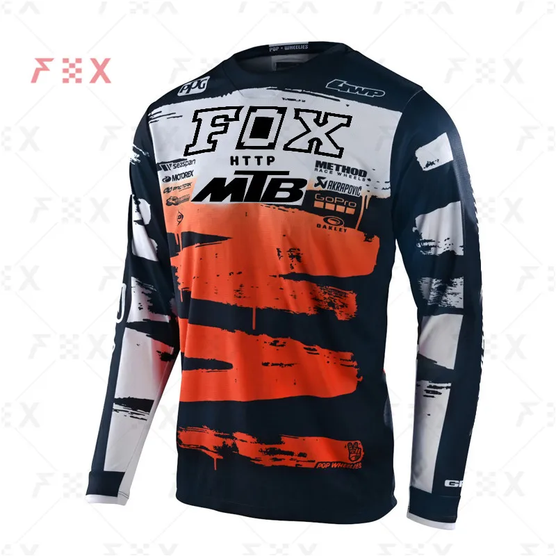 

2021 Motorcycle Mountain Bike Team Downhill Jersey HTTP Fox MTB Offroad MX Bicycle Locomotive Shirt Cross Country Mountain Bike