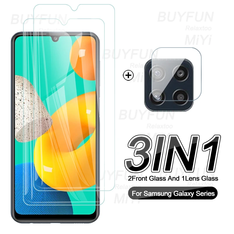

3-IN-1 Camera Screen Protector Glass For Samsung Galaxy A03 Core A22 A52 S A03S A13 A12 A32 A42 A52 A72 M12 M32 M52 5G M62 Glass