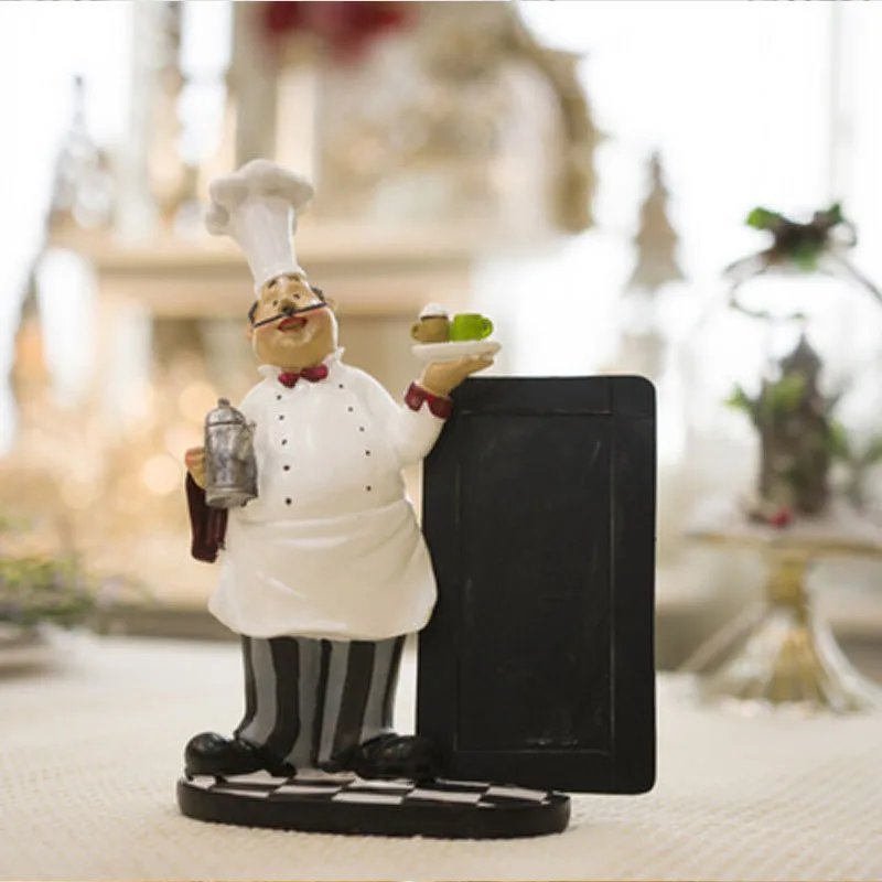 

Eco-friendly Resin Chef Ornaments Kitchen Home Decoration Tip Board Sculpture Ornament Handcrafts Figurine Desk Decor Artesanato