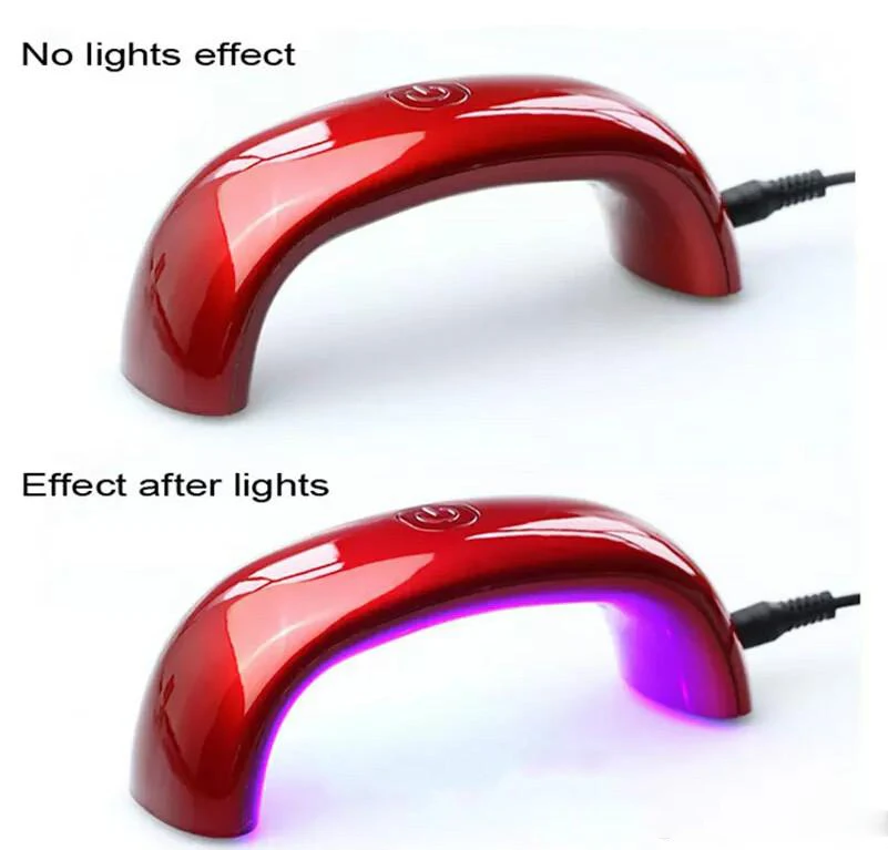 Мини Мода DIY 100 240 В Сушилка для ногтей светодиодный Радужный лак 9 Вт УФ лампа USB