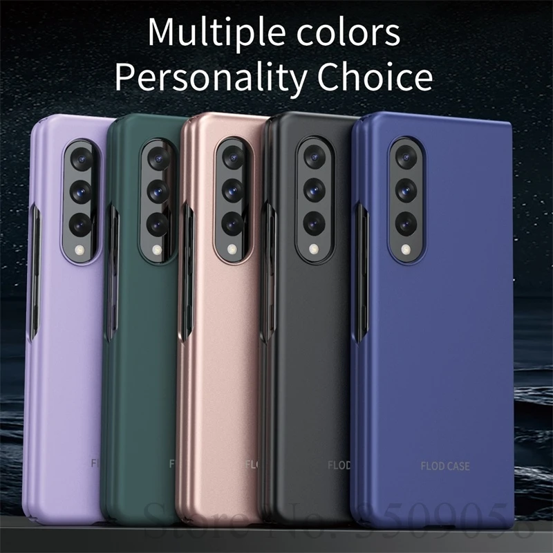 Роскошные чехлы на ощупь с кожей для samsung galaxy z fold3 Складывающийся 3 тонкий Матовый