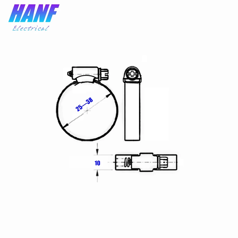 10 шт. 304 хомуты для труб из нержавеющей стали 25 мм 38 Хооп топливных шлангов