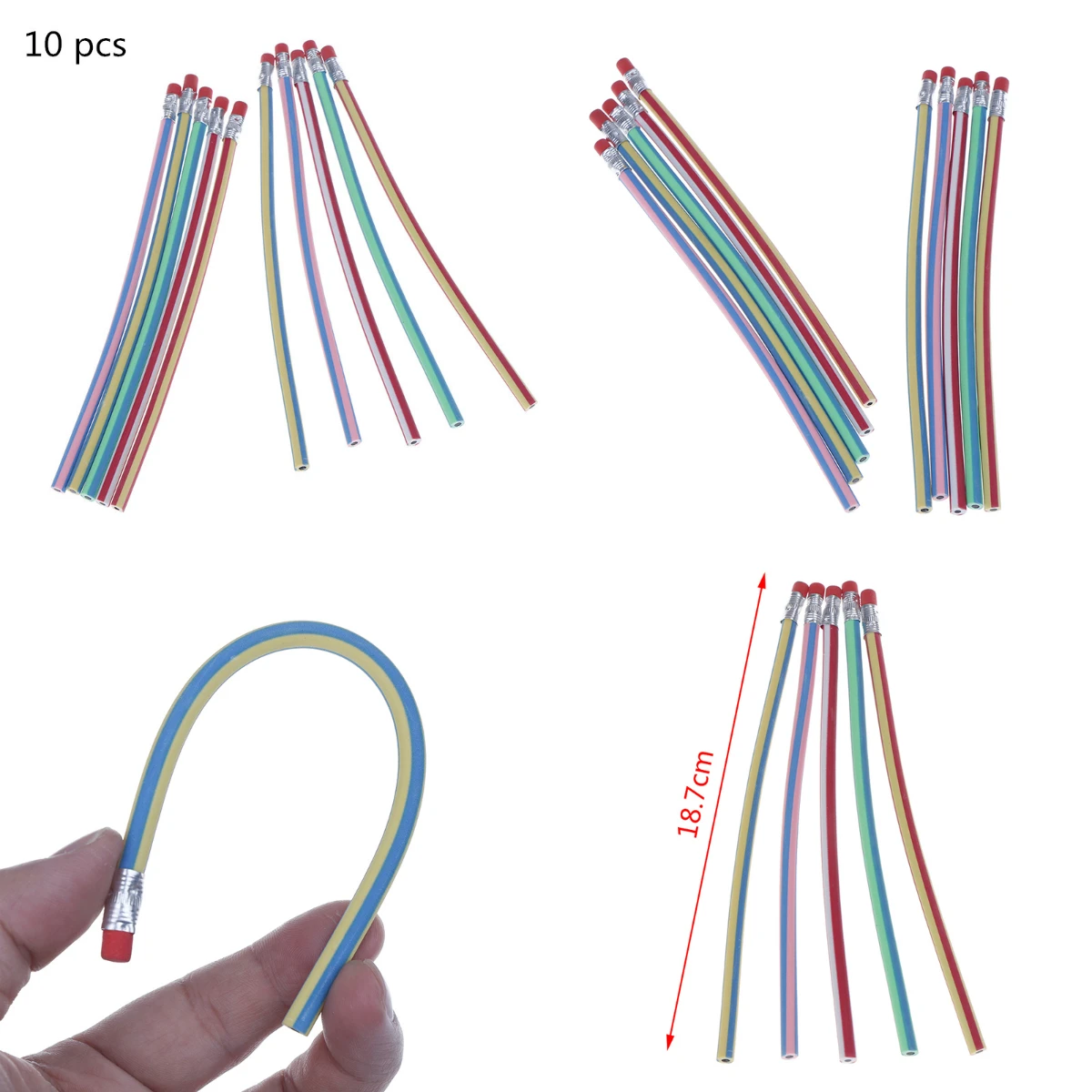 10 шт. мягкие гнущиеся карандаш с верхней частью ластика для Студент Дети школьные