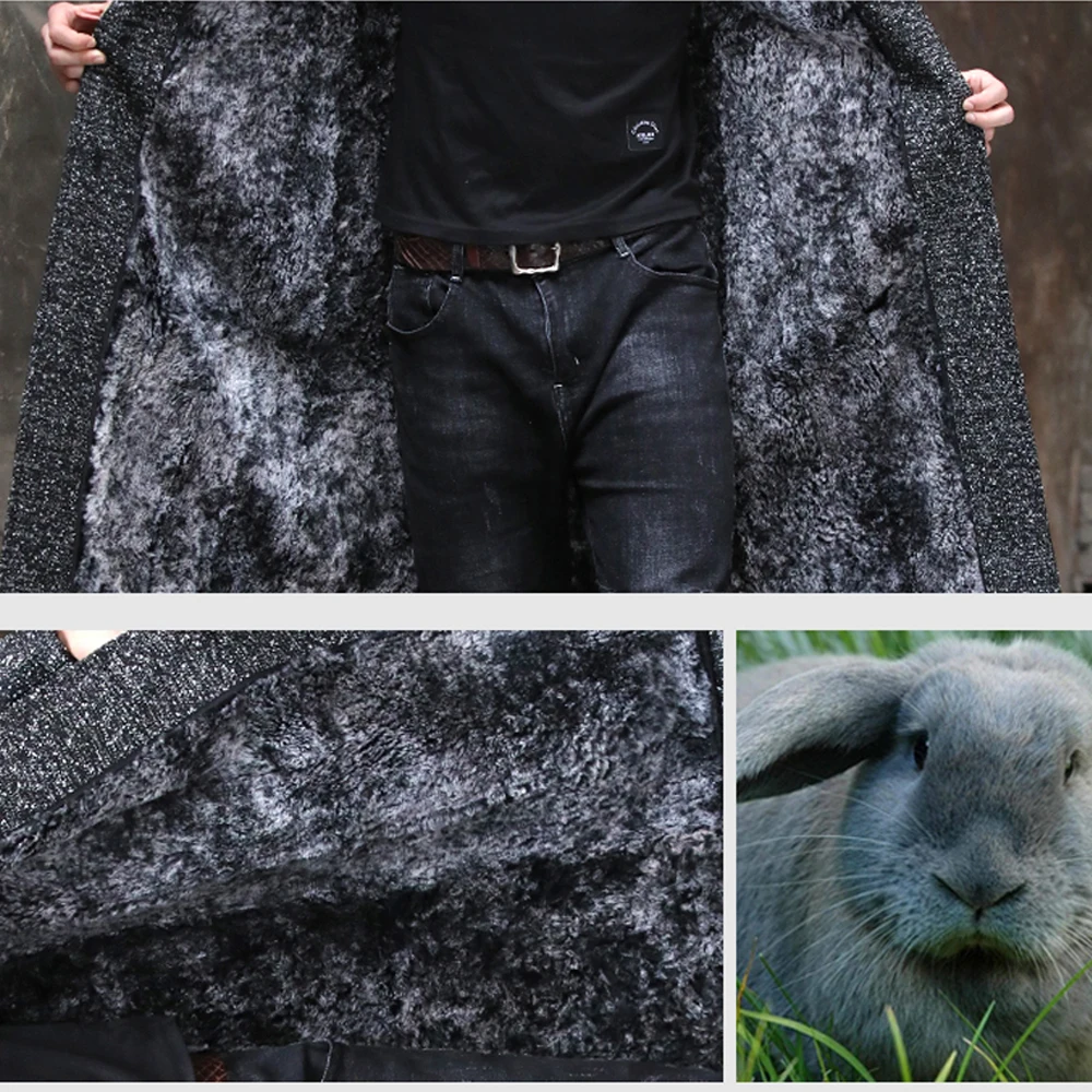 Мужская Длинная шерстяная куртка формальная приталенная из 50% шерсти с