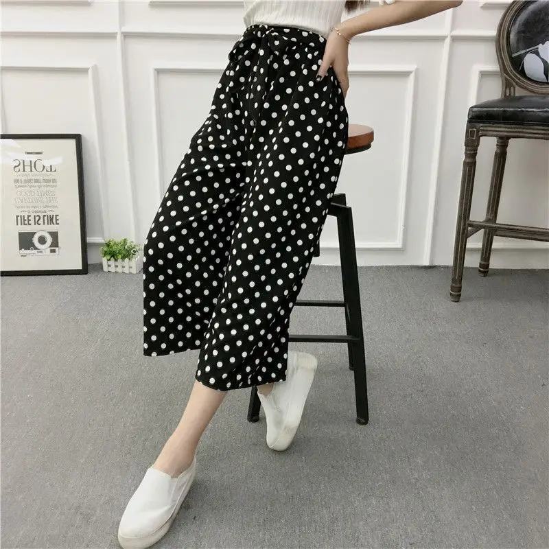 Летние брюки ETOSELL женские широкие с высокой талией |