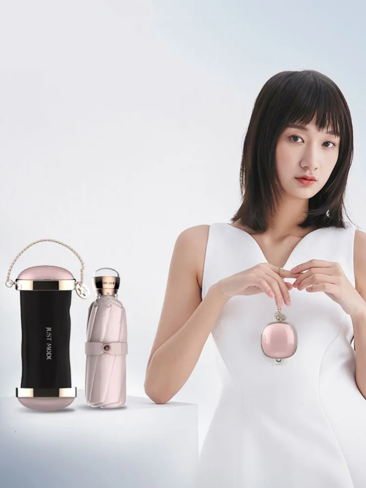 Женский маленький складной зонт от солнца розовый зонтик дождя с УФ-защитой