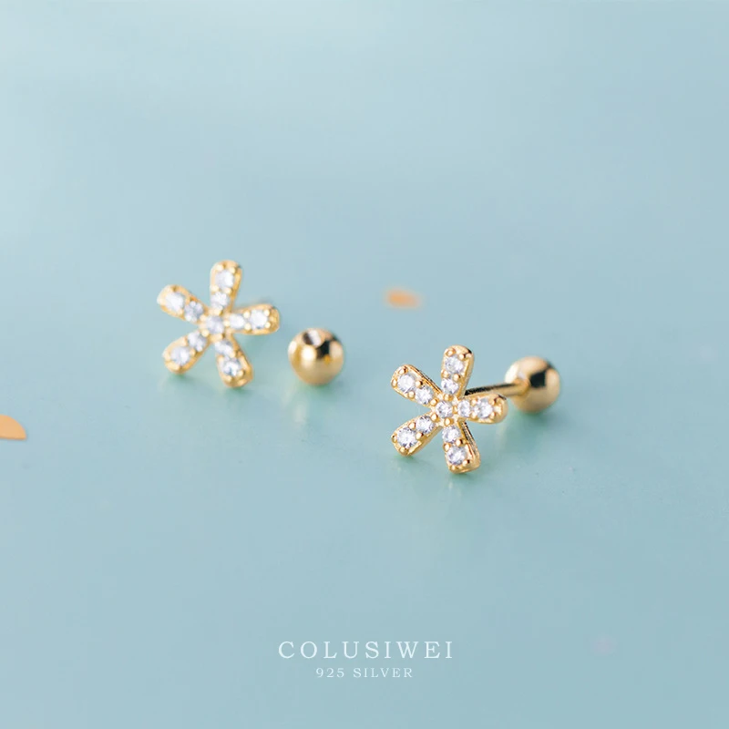 

Женские серьги-гвоздики с цветком сакуры, из серебра 925 пробы