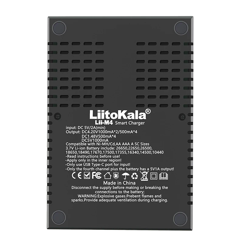 liitokala lii m4 charger 18650 lcd display universal 2021 new smart charger test capacity for 26650 18650 21700 aa aaa etc 4slot free global shipping