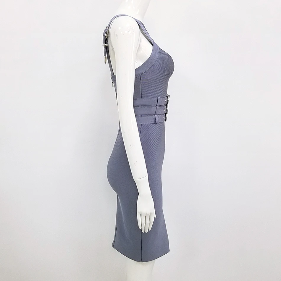 Осеннее Новое Сексуальное Черное женское Бандажное платье миди без рукавов с полым поясом, облегающее платье, модные Клубные Вечерние платья Vestido