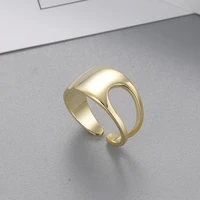 new gold retro glossy open ring exaggerated trend ins european and american light luxury hand jewelry
