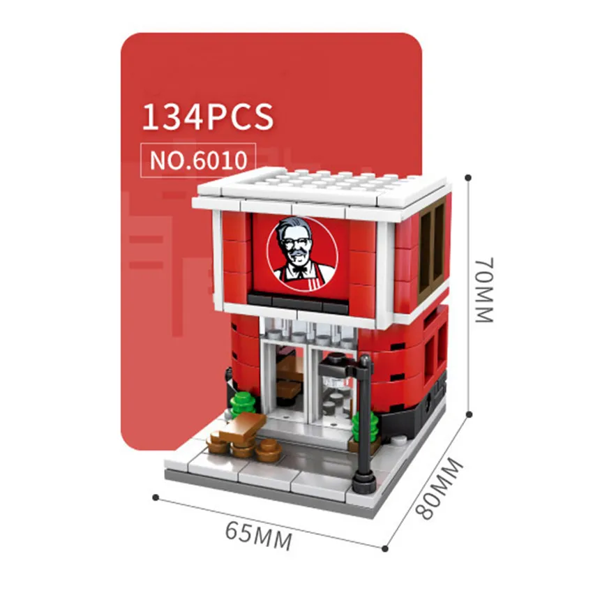 Sembo Blocks City Street View Shoes Fast Food Phone KTV Pizza Coffee Building MOC Bricks Kids DIY Toys Sets | Игрушки и хобби
