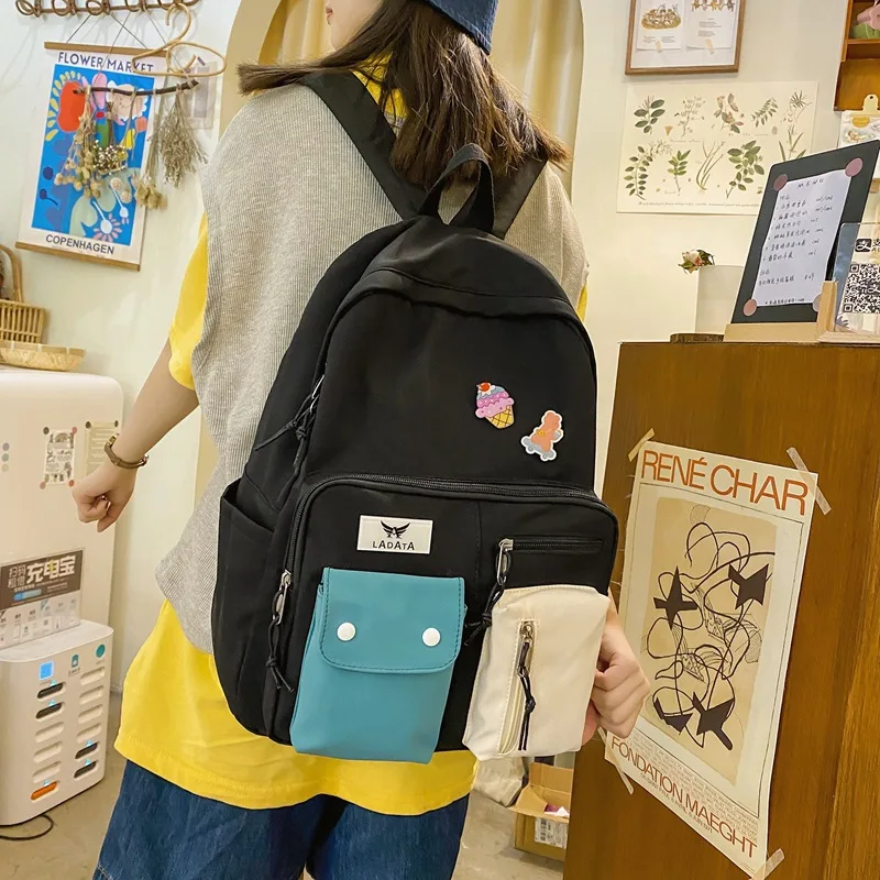 Middle school student schoolbag female 2021 new Korean fashion school backpack Harajuku style Japanese girl backpack Bolsa