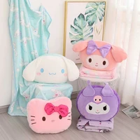 cinnamoroll melody kuromi kt cat plush pillow lovely anime sanrio flannel blanket nap quilt kawaii sofa cushion gift for girl