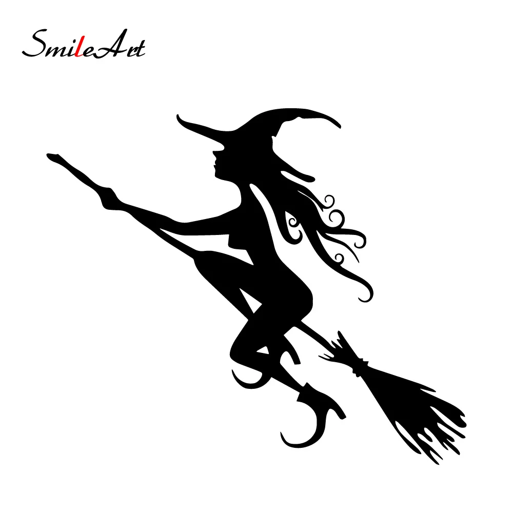 Милые автомобильные наклейки ведьмы для украшения кузова автомобиля и окна