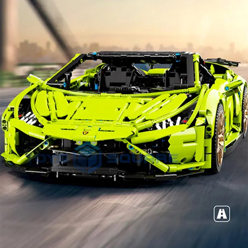 

The 1:8 Green Huiacciu EVO Super Speed Sports Racing Car MOC Bricks Model Building Blocks Set Gifts Toys For Children