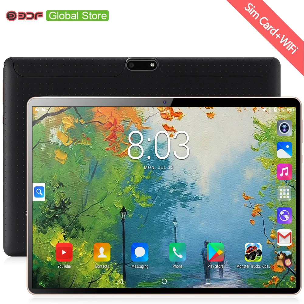 BDF новый планшетный ПК 10 дюймов Android 7 0 четырехъядерный Google Play 3G телефон две sim