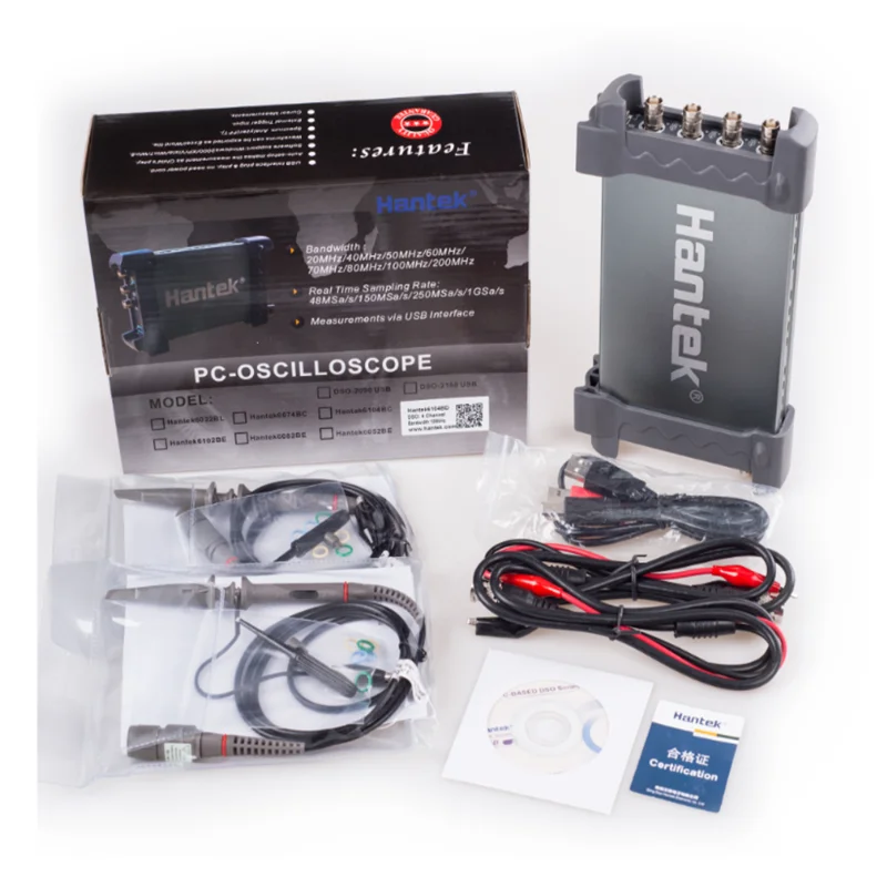 Hantek 6204BC 4 Channel 1GSa/s 200Mhz Bandwidth PC Based USB Digital Storage Oscilloscop | Инструменты
