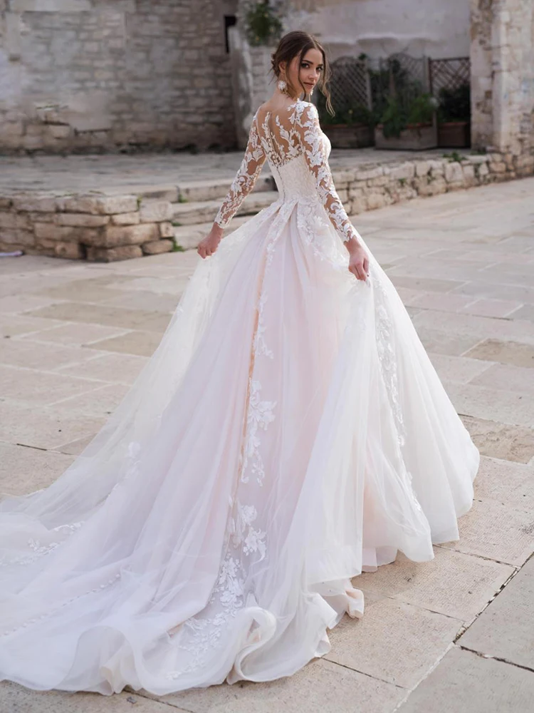 

Hi Shy Bride New Simple Wedding Dress Backless Sleeveless Design Chiffon Lace Bride Dresses Princess Dress Plus Size Tailor-made