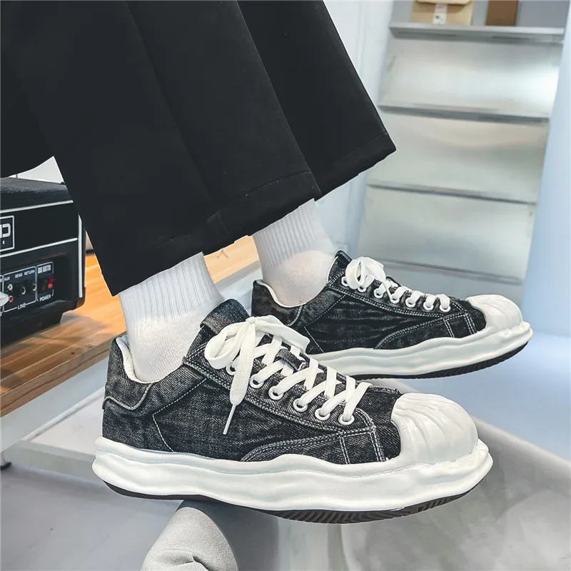 

Men Canvas Fashion Shoes Denim Lace-Up Men Casual Shoes Breathable Male Footwear Spring Autumn Sneakers Outdoor Sports Sneakers