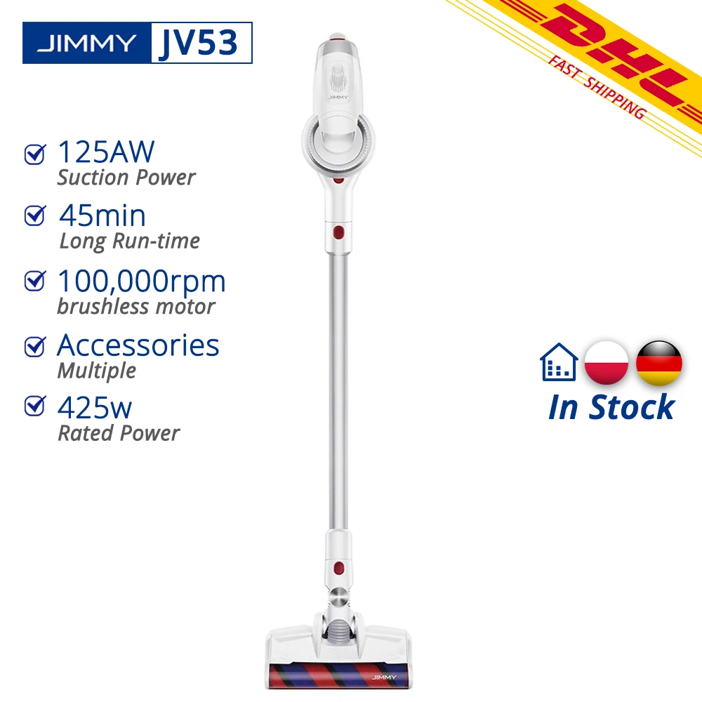Ручной беспроводной пылесос Jimmy JV53 425 Вт 125 20 кПа эффективная мощность всасывания
