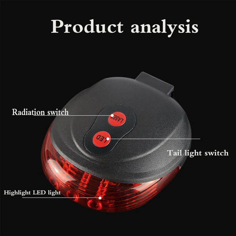 Задсветильник фонарь для велосипеда водонепроницаемый задний горного с 5