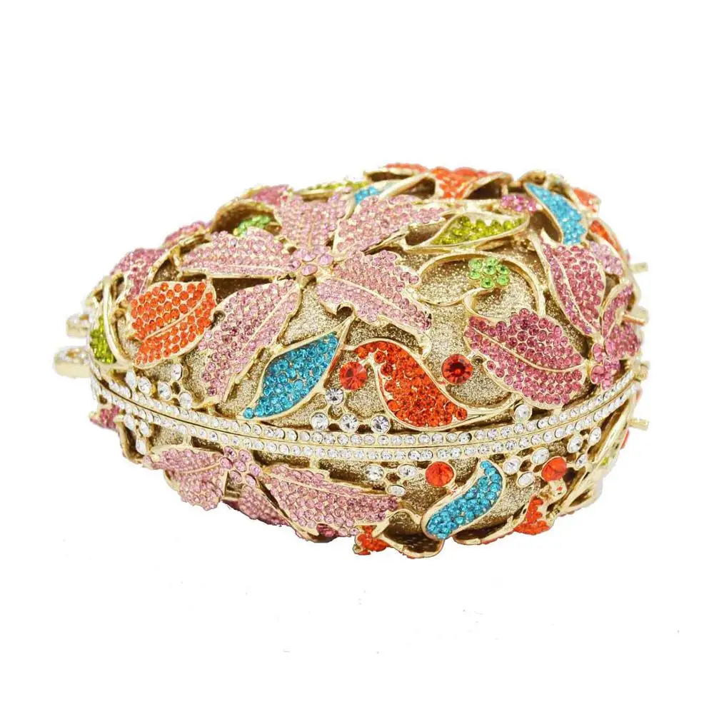 Роскошные золотые вечерние сумки в форме яйца цветочный кошелек свадебные