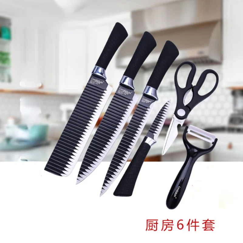 6 шт.Комплект кухонных ножей Портативный набор Нож шеф-повара из нержавеющей