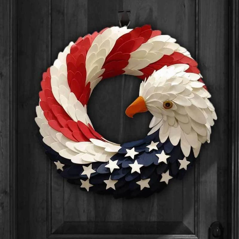 Новый американский венок с орлом 2 размера 2022 Патриотический красный белый синий