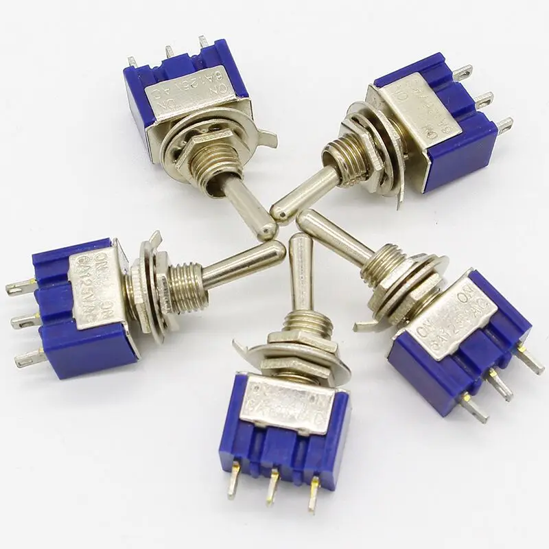 5 шт./лот мини MTS 102 3 контактный G107 SPDT ON 6A 125V 3A250VAC тумблеры хорошее качество