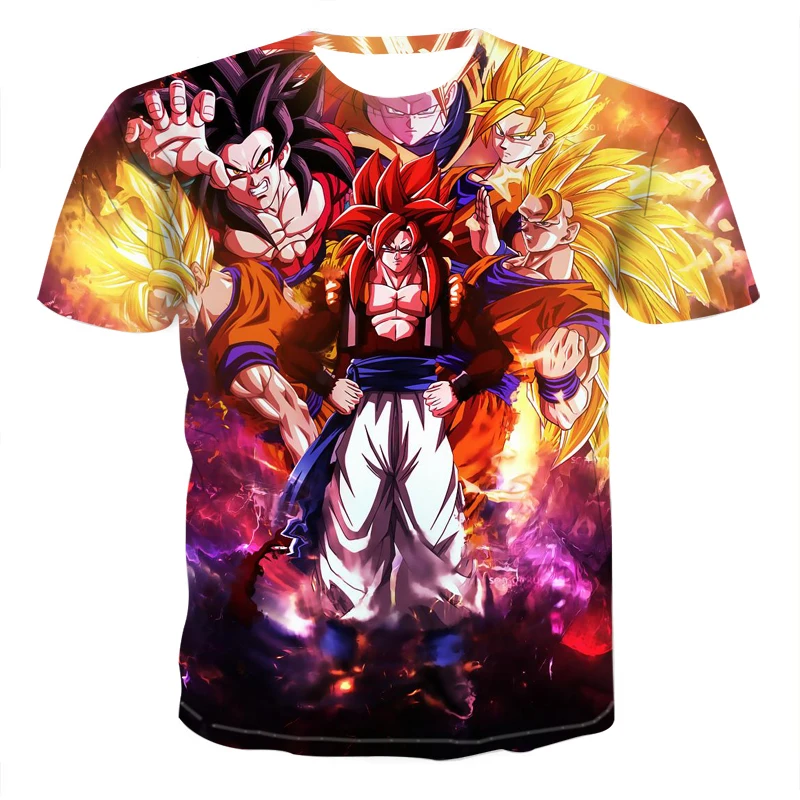 

2021 summer hot-selling Japanese animation 3D pattern T-shirt casual fashion Harajuku boys and girls Animation printing Store