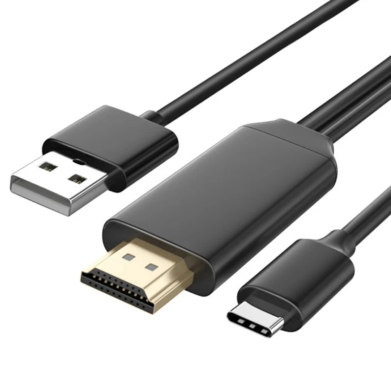 

T2 Type C USB к HDMI-совместимый 4K 60 Гц HD кабель ТВ-разъем для экрана телефонов, планшетов, ноутбуков, проекторов, телевизоров