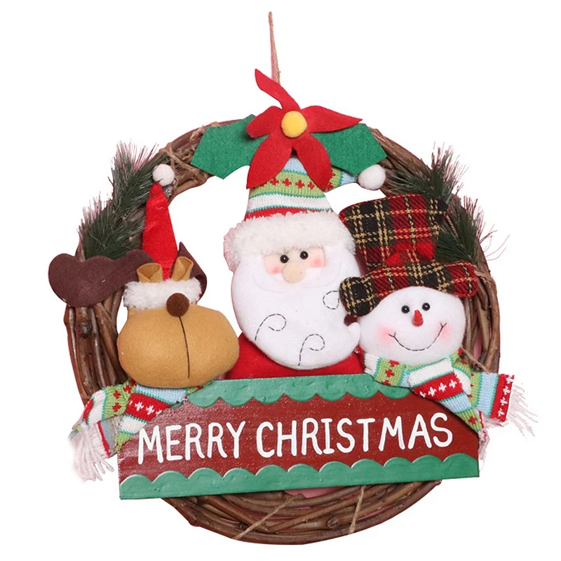 

Рождественский орнамент из ротанга, кольцо для ключей, брелок большой гирляндами дверью подвесной новый год дверь орнамент сезонные украше...