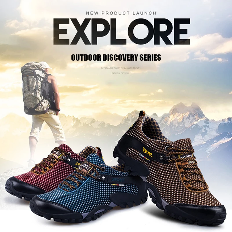 Hiking Shoes Men Sneaker Trekking Shoes Man Outdoor Breathable Sneakers High Quality Climbing Sports Shoe Large Size 39~47