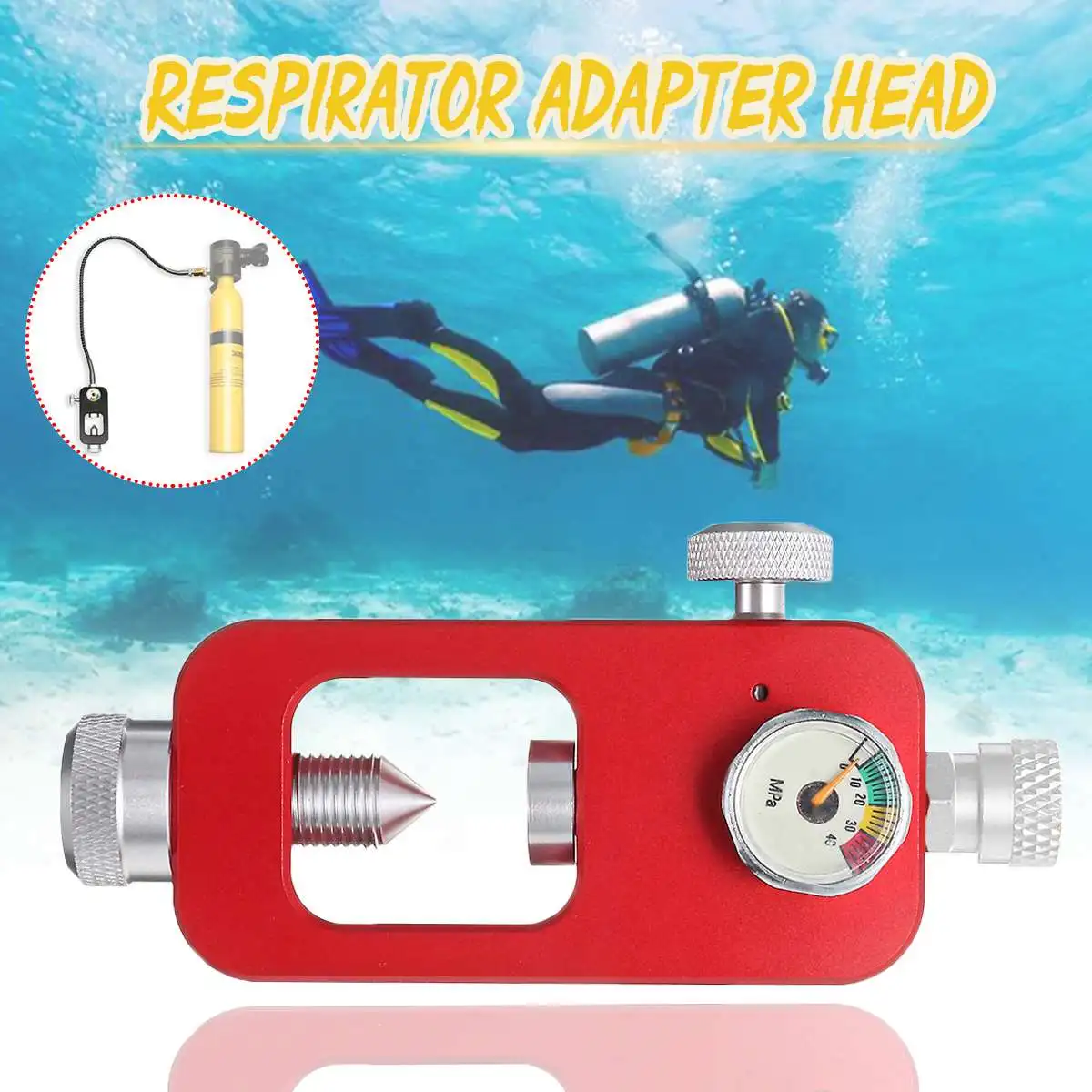 

4 in 1 1L Mini Scuba Diving Air Tank Oxygen Cylinder Dive Respirator Air Pump Snorkeling Underwater Breath Diving Equipment Set