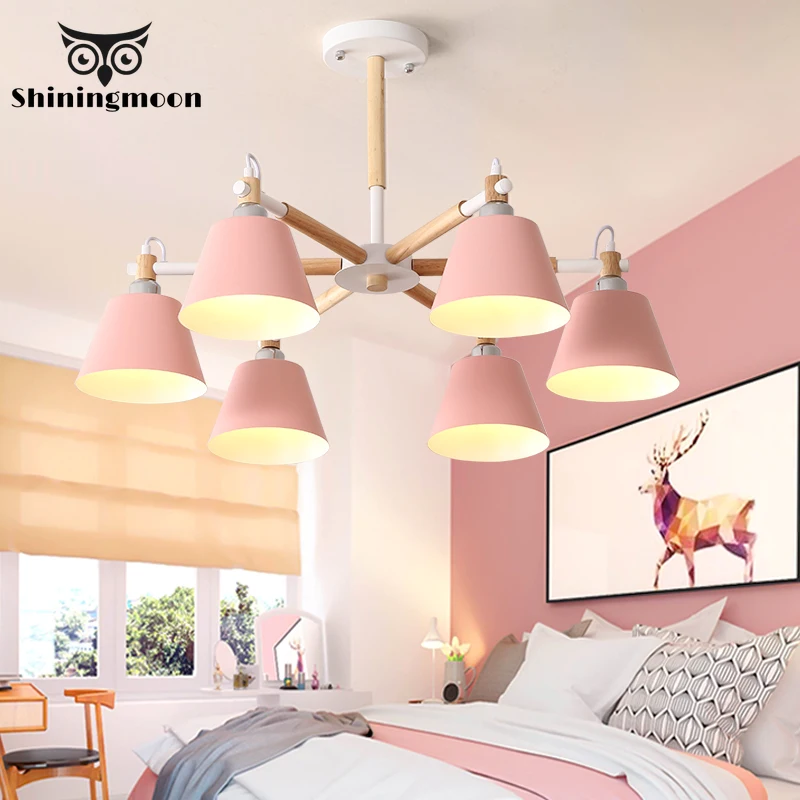 Потолочная люстра из дерева с макарунами E27 для кухни ресторана гостиной | Лампы и