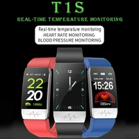 t1s smart bracelet real time temperature heart fitness tracker blood pressure waterproof control multi sport mode smart