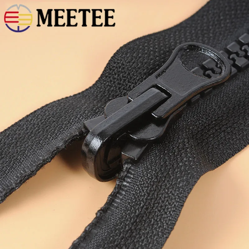 Meetee 5#8# Смола Открытый Конец Молния Зубы Вращающийся Двухсторонний Слайдер для пальто пуховик открытый палатка ремесла Швейные аксессуары