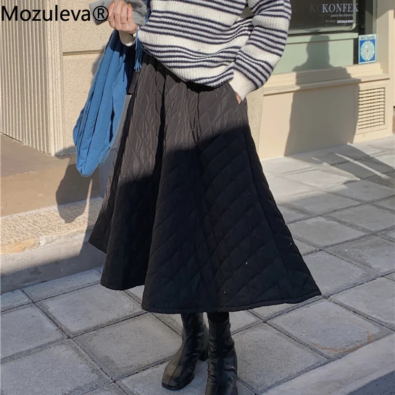 Осень-зима 2021 женские утепленные хлопковые юбки женская модная клетчатая