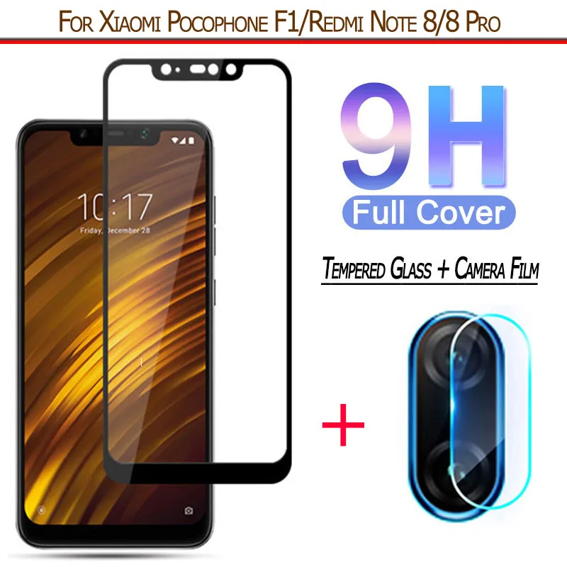 2-в-1 защита экрана Xiaomi Pocophone F1 Redmi Note 8 Pro закаленное стекло защитная пленка Покофон