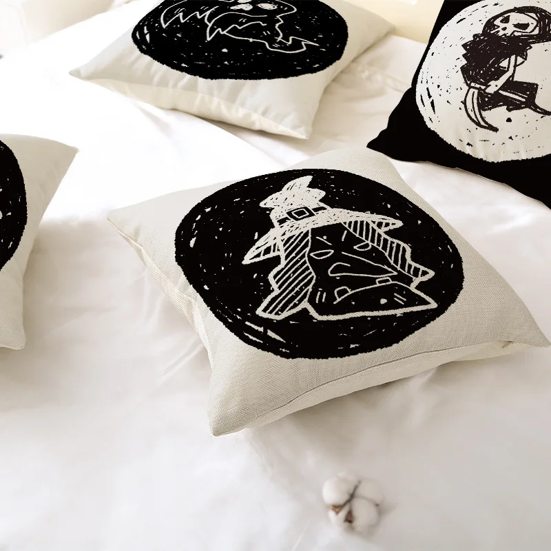 

pillow covers Halloween skull linen hug pillowcase new pillow bed cushion waist pillowcase home decorative pillows home decore