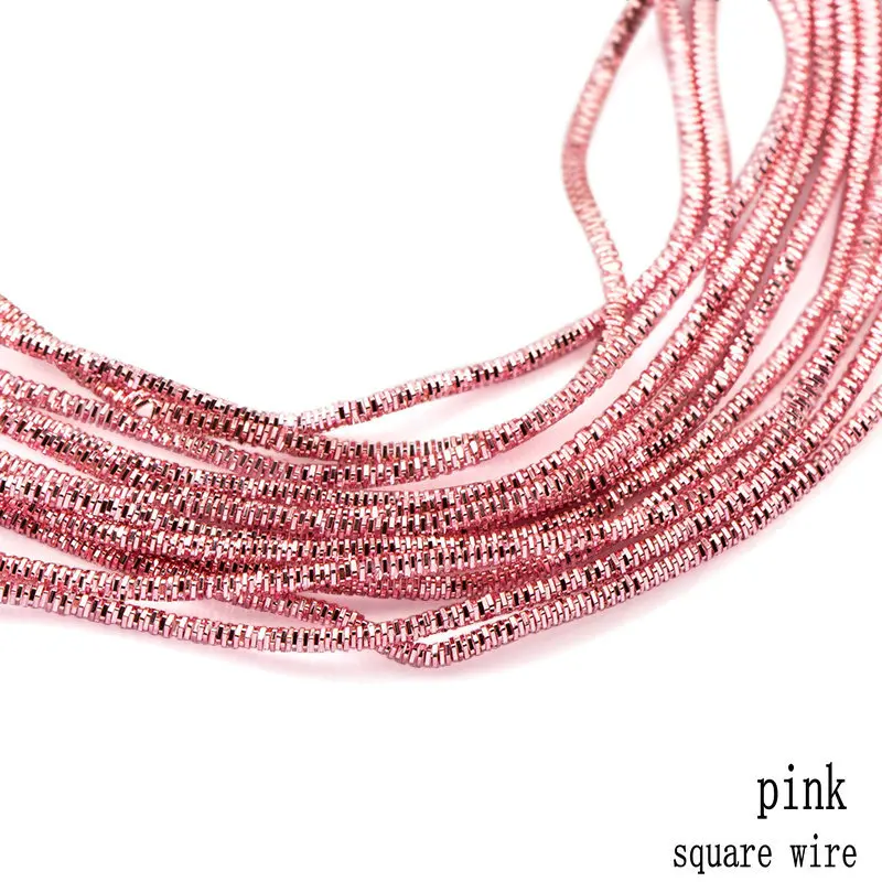 square wire-pink 10 г/лот аксессуары для ювелирных изделий вышивка значок коврик, жесткая старая работа вышивка, французский слиток проволока, медная проволока, ручной работы аксессуары - Цвет: square wire-pink