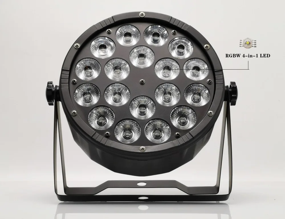 Большой объектив 18x12 вт led par светильник rgbw 4 в 1 dmx512 пластиковые par светильник профессиональный сценический свет dj светильник
