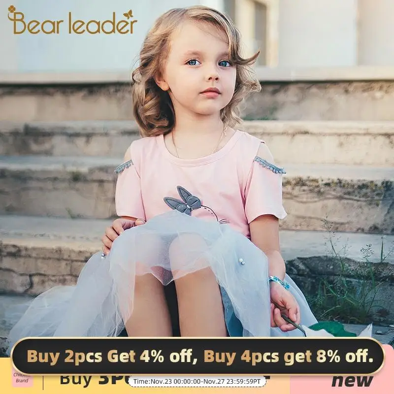 Bear Leader/комплекты одежды для девочек брендовая одежда 2020 г. Белая футболка с