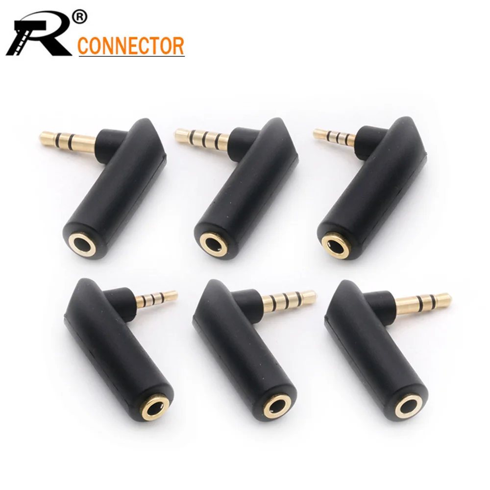 3 шт. Позолоченный разъем прямоугольный 5 мм на полюсный штекер стерео L образный