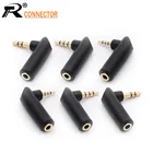 5 шт. Позолоченный разъем 3,5 jack прямоугольный разъем 3,5 мм 3-полюсный штекер аудио стерео разъем l-образный разъем адаптера